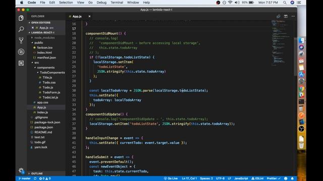 adding save to local storage in my React todo App смотреть онлайн