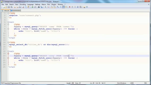 PHP Tutorials: Selecting and Using Multiple MySQL Databases смотреть онлайн