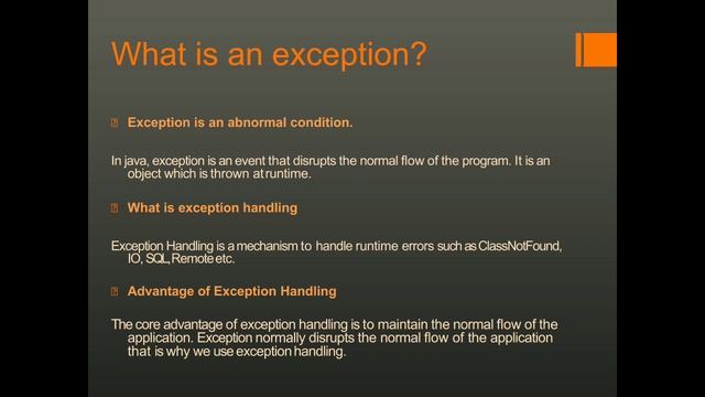 Exception handling in Java-I смотреть онлайн