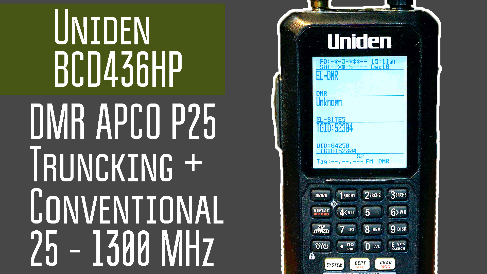 Uniden BCD436HP. Коротко об очень интересном приёмнике. DMR и P25. смотреть онлайн