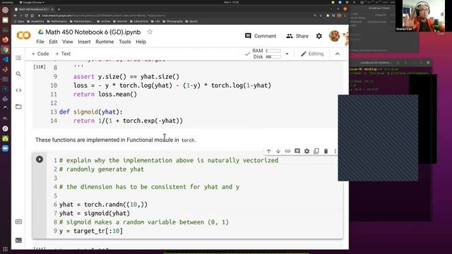 Math 450 Colab coding: a simple PyTorch tutorial on Gradient Descent part 1 смотреть онлайн