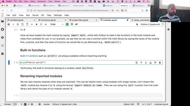 Geo-Python 2022 Lesson 4.2 - Namespaces, script files, and using modules смотреть онлайн