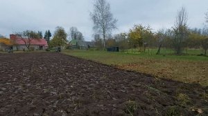 Вспашка мотоблоком Мтз-12 с адаптером. Осень 2020.