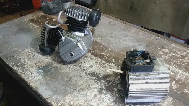 Переделка компрессора, из прямого поршневого в ременный. Часть 1. смотреть онлайн