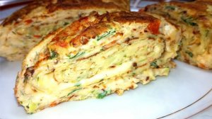 Вкусный рулет из кабачков за 15 минут! Кабачковый рулет на завтрак. Быстро и просто!
