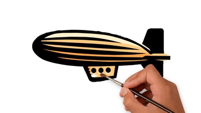 How to Draw Airship Zeppelin Plane Colouring Book for Kids | Learning Coloring with Colored Markers смотреть онлайн
