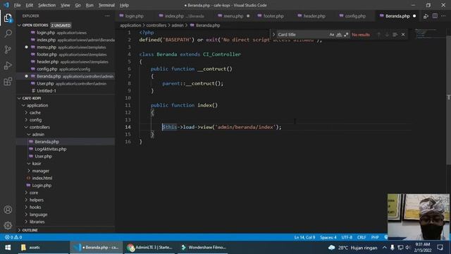 Memecah template Admin menjadi header, menu dan footer - Part 5 смотреть онлайн