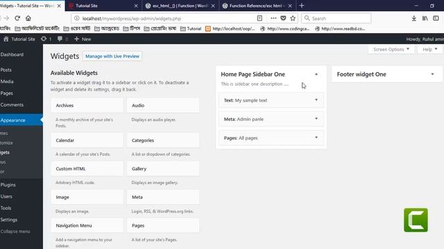 Wordpress Theme Development part - 11 : How to Create a Custom Widget and sidebar register part-2 смотреть онлайн