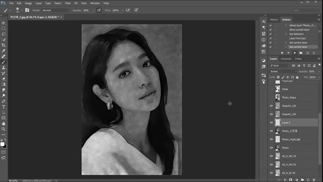 포토샵으로 연필스케치 하기 32 / Pencil sketch in photoshop 32 смотреть онлайн