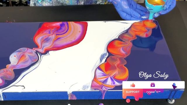 She’s on FIRE! DEEP Violet + Gold Acrylic Pouring - COLOR SPLIT Funnel Pour | Fluid Abstract Art смотреть онлайн