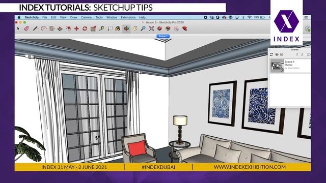 INDEX TUTORIALS: How to create a walk-through video of your SketchUp Model (LESSON 2) смотреть онлайн