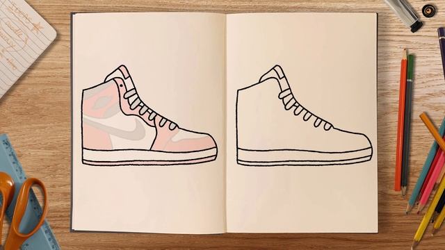 How to draw and colour! NIKE AIR JORNDAN 1 (step by step drawing tutorial) смотреть онлайн