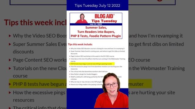 Tips Tuesday – Summer Sales, Turn Readers into Buyers, PHP 8 Tests, Foodie Pattern Plugin смотреть онлайн
