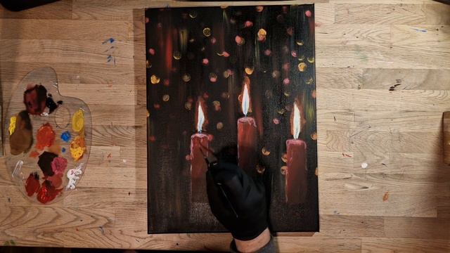 Candlelight Christmas: An Easy Acrylic Painting Tutorial смотреть онлайн