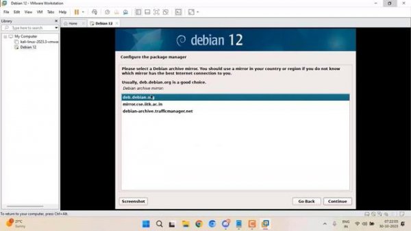 How to install Debian 12 in VMware