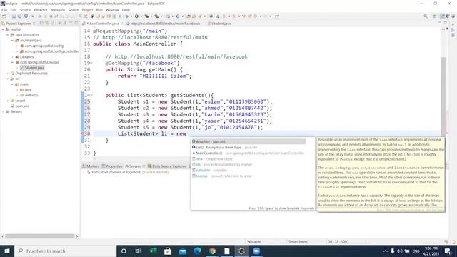 Restful Json data With POJO смотреть онлайн
