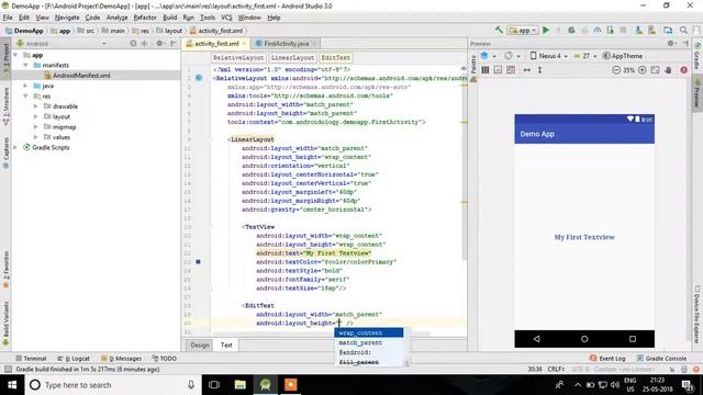 Creating Android Widgets Textview Edittext Button | Android Studio | AndroidOlogy смотреть онлайн