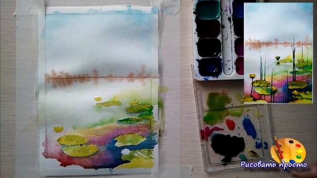 Рисуем кувшинки акварелью смотреть онлайн