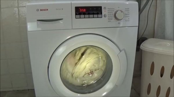 BOSCH WAB28220 washing machine, cotton wash 20 degrees program test example movie #291