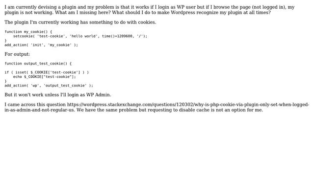 Wordpress: wp doesn't recognize my plugin if I don't login as WP user (or as WP Admin) смотреть онлайн