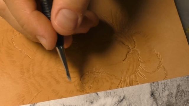 Тиснение и формовка на коже РД . "Тигр". Проработка шерсти. Carving Leather смотреть онлайн