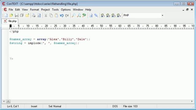 Beginner PHP Tutorial - 81 - The implode Function with File Handling Example смотреть онлайн