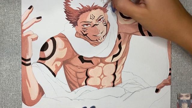 Drawing Itadory Yuji / Sukuna Ryoumen | Итадори Юдзи ~ Рисунок маслом #itadoriyuuji #sukuna #art смотреть онлайн