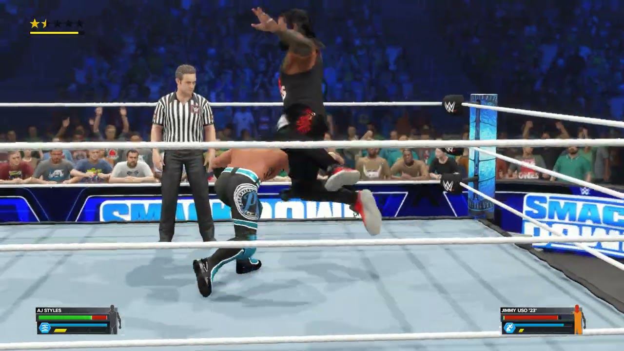 WWE2K23 AJ Styles vs Jimmy Uso смотреть онлайн