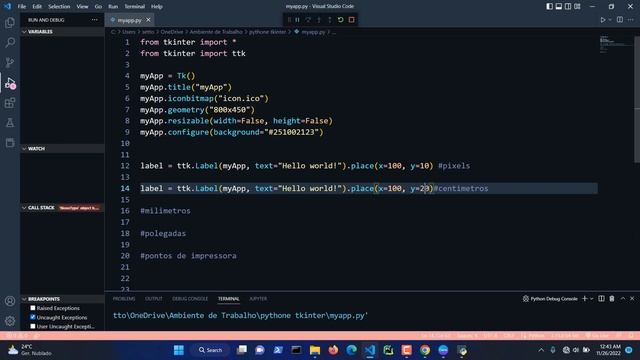 #005 - Como posicionar widgets na janela tkinter || #python #tkinter смотреть онлайн