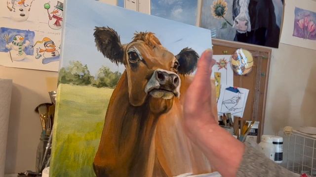 FUN Jersey Cow Painting! Cow Process Painting! By: Annie Troe смотреть онлайн