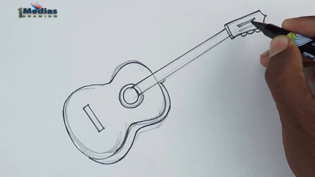 How to Draw Guitar Step by Step (Very Easy) смотреть онлайн