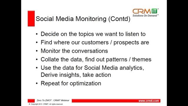 CRMIT Webinar Social Media Success with Oracle SRM Monitoring Analytics смотреть онлайн