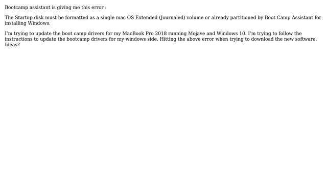 Apple: Unable To Download The Newest Bootcamp Drivers For My Windows Partition