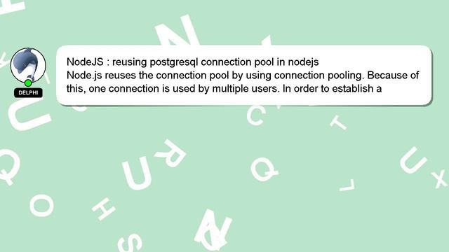 NodeJS : reusing postgresql connection pool in nodejs смотреть онлайн