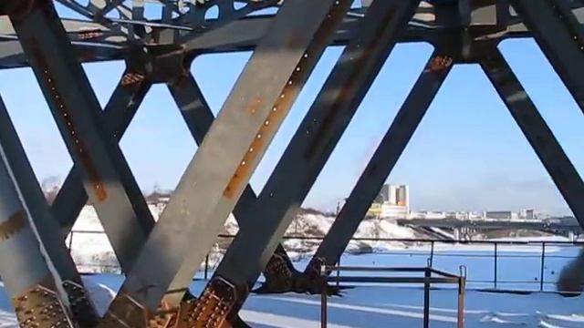 Строящийся метромост в Мякинине - январь 2009 смотреть онлайн