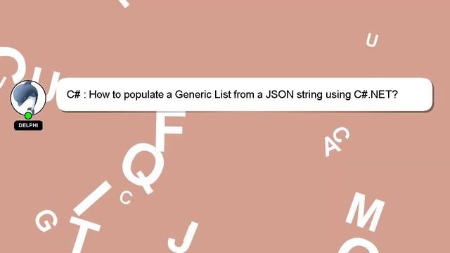 C# : How to populate a Generic List from a JSON string using C#.NET? смотреть онлайн