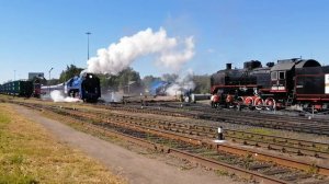 Паровоз П36-0032 с "Рускеальским экспрессом"