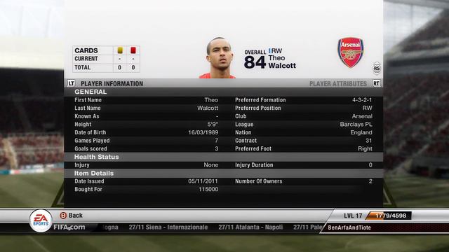 FIFA 12 Ultimate Team - My Squads Ep 1 - BPL Silver Plus IF Walcott смотреть онлайн