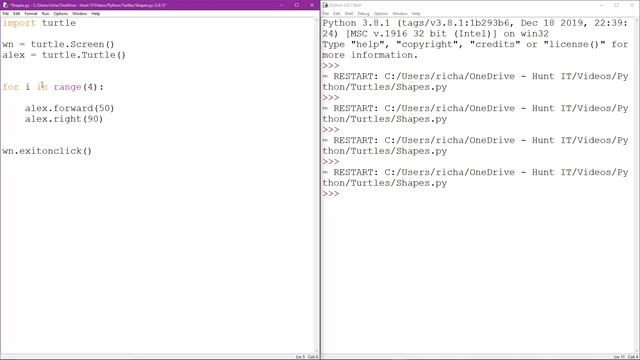 Python Turtles Part 2 - Optimising using loops and variables смотреть онлайн