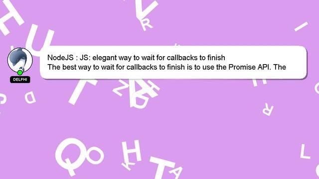 NodeJS : JS: elegant way to wait for callbacks to finish смотреть онлайн