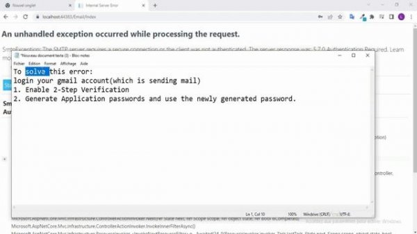 Fix: THE SMTP server requires a secure connection or the client was not authenticated. The server r