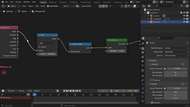 Particles info Node in blender (How to make light effects in Blender) смотреть онлайн