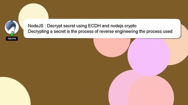 NodeJS : Decrypt secret using ECDH and nodejs crypto смотреть онлайн
