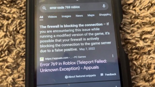 Roblox Error Code 769 Fix