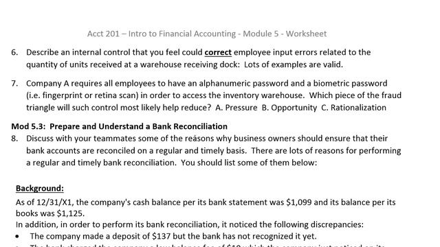 Module 5 - Worksheet Overview смотреть онлайн