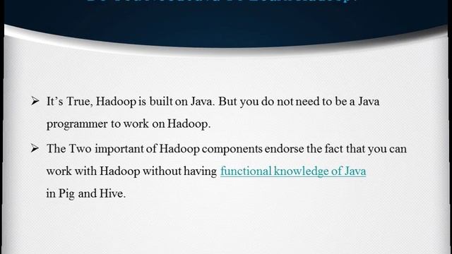 How much Java knowledge is required for a Hadoop developer? смотреть онлайн