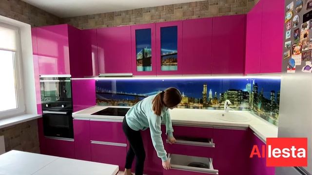 Яркая розовая кухня смотреть онлайн