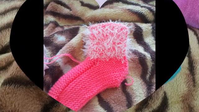 Вязаные комнатные сапожки.