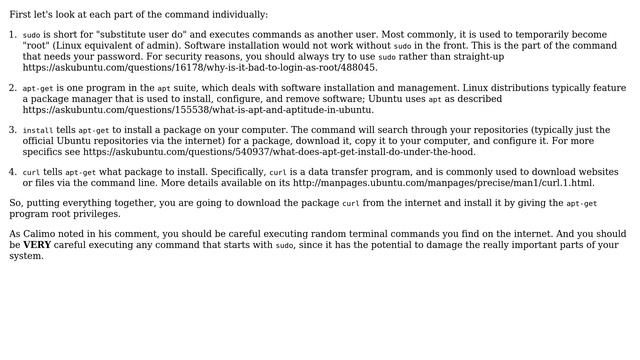 Ubuntu: What does sudo apt-get install curl command do? Why does it require the password? смотреть онлайн