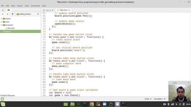 Web based GUI for UCI chess engine: adding GAME CONTROL buttons смотреть онлайн